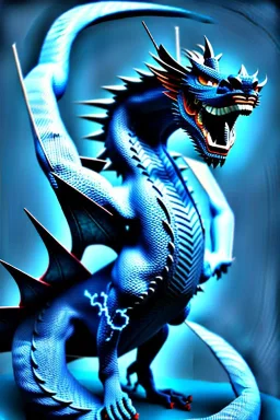 A Blue eyes withe dragon in the darkness