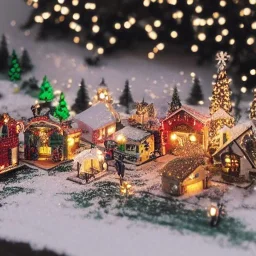 miniature christmas city lights