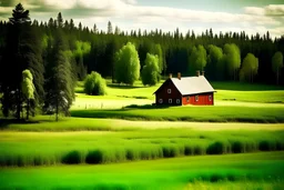 Finnish country landscape, fields