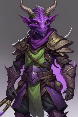 youthful purple iridescent dragonborn ranger dnd