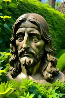 face of jesus in garden