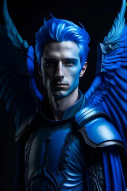 portrait of a male blue archangel