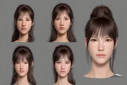 Female character 19 years Proportions of the character the head-to-body ratio . Create a distinctive silhouette that helps the character stand out and be easily recognizable Design the character's face, including the shape of the head, eyes, eyebrows, nose, mouth, and ears. Consider the character's personality, age, and any unique that set them apart depth and visual interest. Front, Side, and Back Views: Provide multiple views of the character, including front, side, and back mode sheet .