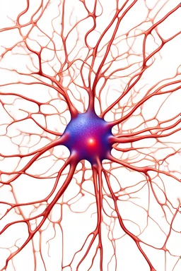 A neuron cell, observed in experiment, white background