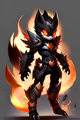 firefox warror full body , fury, have suit satan, black shield , chibi