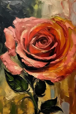 Abstract painting of a rose by Monet