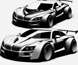 Car Supercar Vector 3d rendering Vector collage