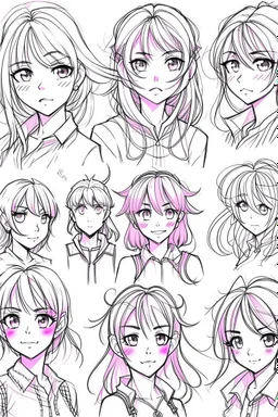 Anime character drawing sketches
