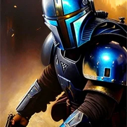 Jango Fett helmet, ancient metal helmet ,painting by gaston bussiere, greg rutkowski, yoji shinkawa, yoshitaka amano, tsutomu nihei, donato giancola, tim hildebrandt, cinematic composition, extreme detail, fit full head inside picture, muted colors