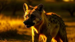 As the sun sets, a hyena emerges from the shadows, its golden eyes gleaming in the fading light. It prowls the savannah, its laughter echoing through the evening air. The mysterious creature moves with purpose, a predator on the hunt as night falls. A hyena at dusk is a symbol of both danger and intrigue in the wild.