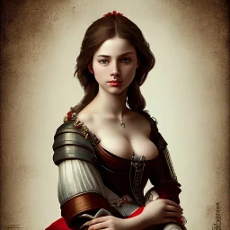 Portrait of a beautiful busty woman Caravaggio style