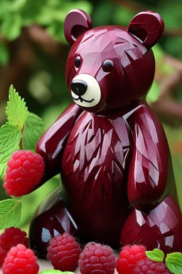 bear made of raspberries