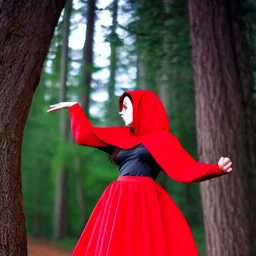 hand up skirt of flirty, gorgeous red riding hood