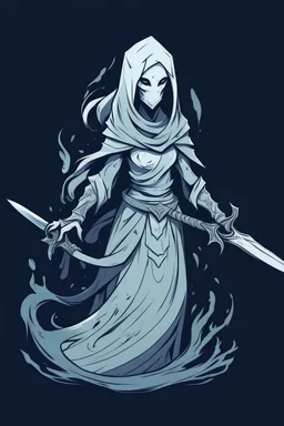 female ghost wielding a sword
