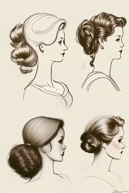 خمس تسريحات شعر نسائيه رسم بسيط واضح