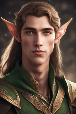 teenager handsome elven, with long pointed ears