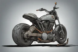 motorcycle, comic book,post-apocalypse, gray background,
