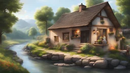 уютный деревенский домик речка