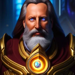 Ultra detailed fullbody Portrait in oil on canvas of heroes of the storm -Uther,extremely detailed digital painting,intense stare, extremely detailed face, crystal clear eyes, mystical colors ,perfectly centered image, perfect composition, rim light, beautiful lighting,masterpiece ,8k, stunning scene, raytracing, anatomically correct, in the style of Steve Jung and robert e howard and Wizyakuza and Ohrai Noriyoshi and Simon Bisley and uncannyknack.