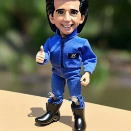 figure smile Fonzie arthur fonzarelli young greaser winkler toy doll face (plastic black hair) with boots full body in package thumbs up 2022