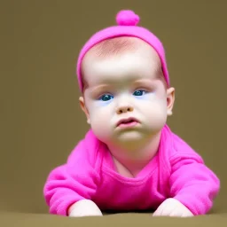 baby hulk in pink, realistic photo