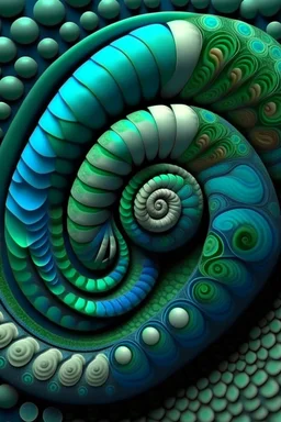 fibonacci, stone, snail, wallpaper, colorful, blue gray green, 3d pattern, 8k