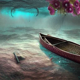 Underwater view,Insanely detailed photograph of an “artitcture plans of a canoe ” with intricate waves, intricate embroidered band of stars, hyperdetailed painting by Ismail Inceoglu Huang Guangjian and Dan Witz CGSociety ZBrush Central fantasy art album cover art,8K, hdr, romantic, mysterious, ominous, flowers, jewelry, steam,oil,cafe,street vendor,steamship,D&D