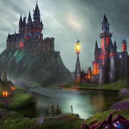 A magical canal city of wizards, witches and warlocks with a castle gothic style