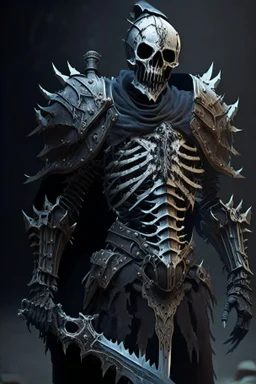 dark age skeleton knight wearing fullplate armor, death incarnate