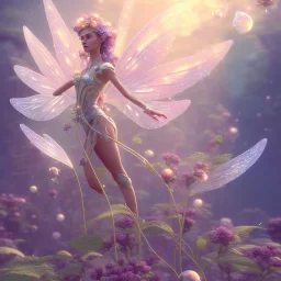 subtle transparent fairy flower in a galactic ambiance, delicate colors, in the foreground, full of details, smooth，soft light atmosphere, light effect，vaporwave colorful, concept art, smooth, extremely sharp detail, finely tuned detail, ultra high definition, 8 k, unreal engine 5, ultra sharp focus