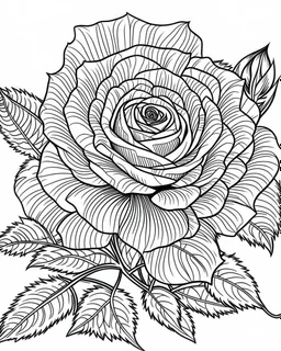 real massive rose flower coloring page