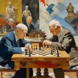 Putin, President Xi Of China And Joe Biden Play Chess With A Pigeon,Ufo And Atomic Bomb Mushroom Cloud,Complex Surgical Instruments Intermixed With A Newborn Boy,Minimalism,Painting By Adrian Ghenie,Rene Magritte,Pablo Picasso,Michelangelo,Salvador Dali,Lucian Freud