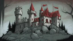 Vampire castle, comic style