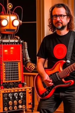 duo animateur radio, homme hardrock et un robot, firestarter