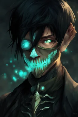 fantasy art, young male, elf, noble, mask, pale skin color