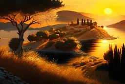 landscape, croatia, detailed, golden hour light