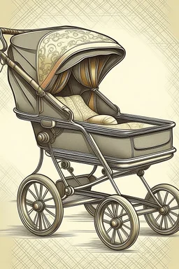 Vintage realistic pram