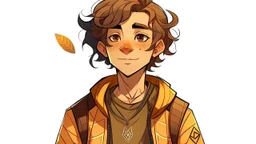 This character is a 13 year old non-binary person with the sun sign Leo. They really like quilting but hate kitesurfing. They're flirty and crestfallen with light brown eyes, black hair and light brown skin with olive undertones.