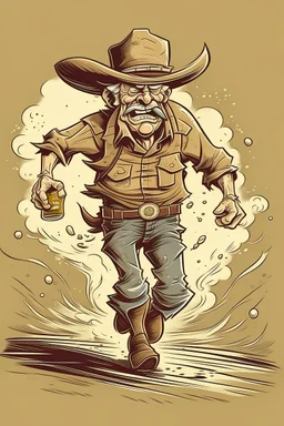 drunk old cowboy run