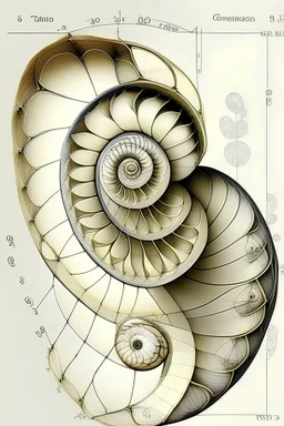 Fibonacci Sequence Drawing as is found in nature with very defined and realistc details