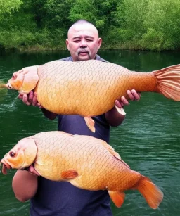 man with carp head