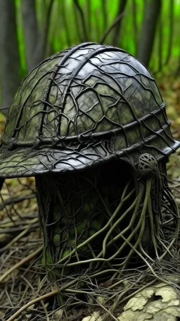 black vein, human veins, mixing together a lot of them, like a forest, big and small veins a lot of them, an army German helmet from ww1