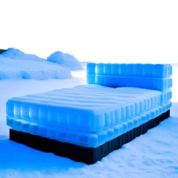 A bed made of ice.