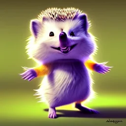 cute humanoid hedgehog on two legs