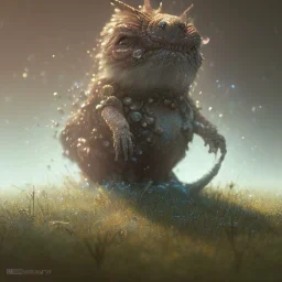 A small creature, magic, head and shoulders,deep colours, 8k resolution concept art portrait by Greg Rutkowski, Artgerm, WLOP, Alphonse Mucha, dynamic lighting, hyperdetailed,intricately detailed ,Splash art, trending on Artstation, triadic colors, Unreal Engine 5 , volumetric lighting Splash art fantasy"