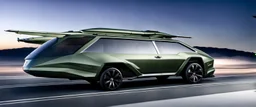 a military fighter jet station wagon hybrid designed by volkswagen Guilloché only one vehicle per image