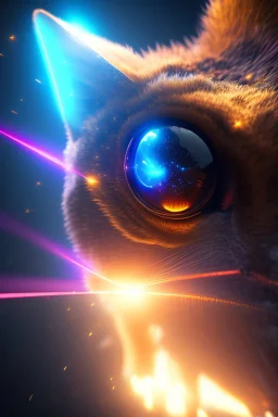 laser beam into eye, opening new universe, cinematic BG,hyper detail, hyper quality,hyper detail equipment,8k,Accurate animal Anatomy,Enchant Color,Dynamic Lighting