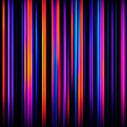 Red Orange Blue Purple Thick Gradient Vertical Neon Strips With Black Background.