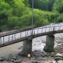 turtle crossing suspension bridge