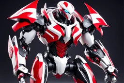 big venom robot with red and white color schemes, in the style of fairy academia, hard-edge style, agfa vista, dynamic pose, oshare kei, hurufiyya, rtx, close picture, intricate details, highly detailed, high details, detailed portrait, masterpiece,ultra detailed, ultra quality